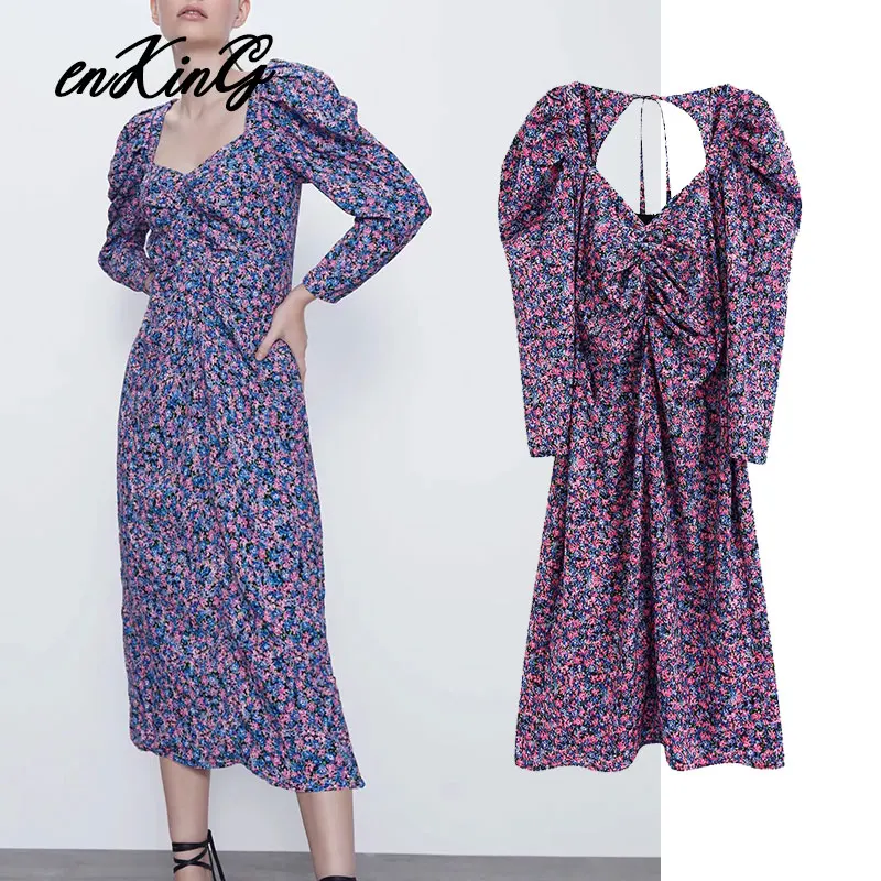 Женское платье с квадратным вырезом винтажное вечернее миди в английском стиле