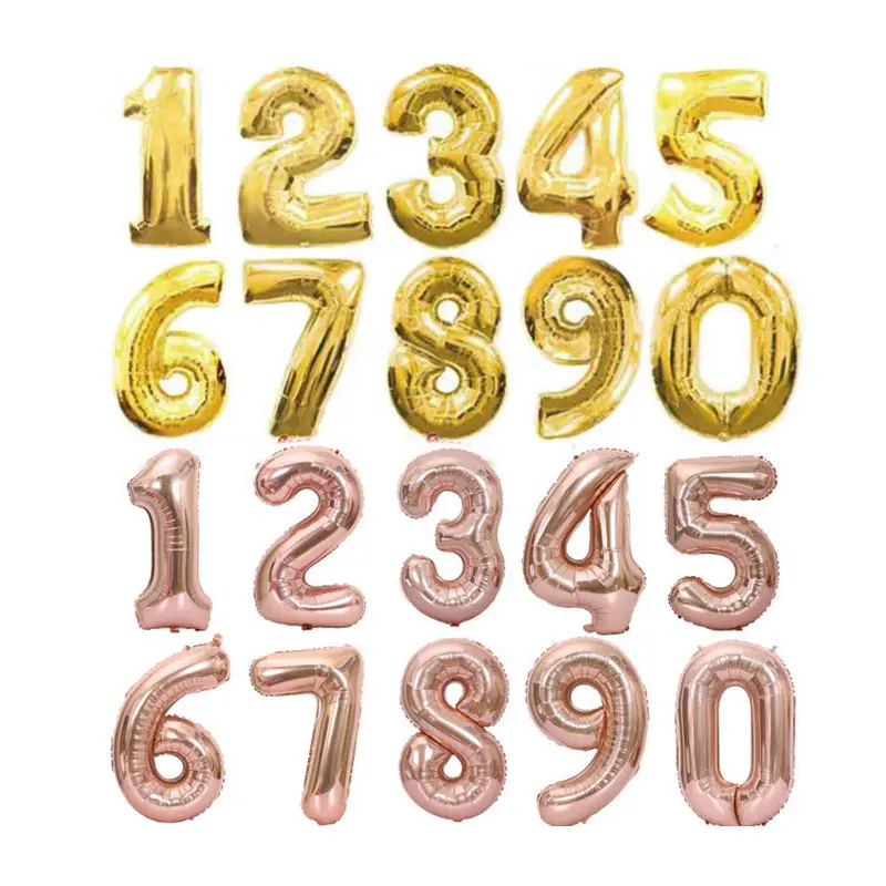 32 дюймов Большой Фольга воздушные шары в форме цифр гелиевые шара с цифрой цифры