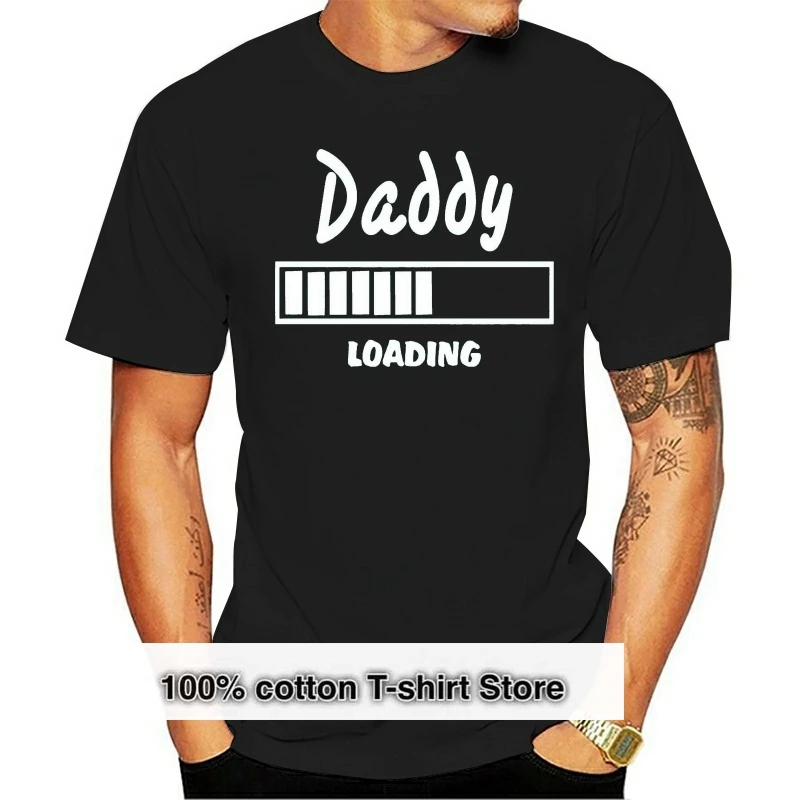 

DADDY LOADING Men's Cotton T-Shirt Pregnancy Announcement Father To Be New Baby