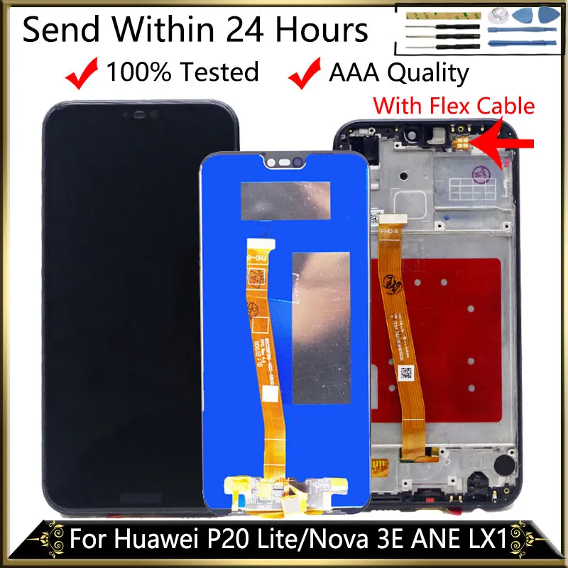 ЖК-дисплей для Huawei P20 Lite ЖК-экран с сенсорным экраном в сборе Nova 3E ANE LX1 LX3 L23 L03 |