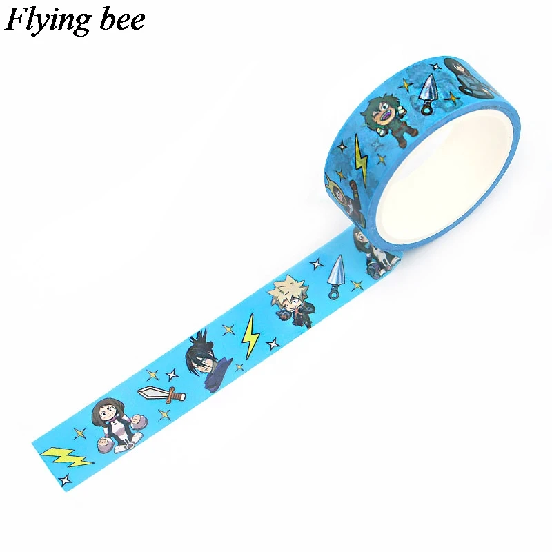 

20pcs/lot Flyingbee 15mmX5m Paper Washi Tape Comic boy Adhesive Tape DIY Cartoon funny Sticker Label Masking Tape X0611