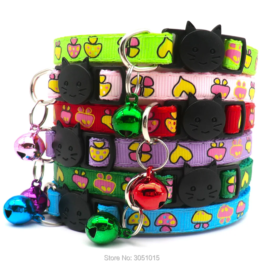 Оптовая продажа 100 шт кошачья мордочка Кнопка Регулируемый ошейник с