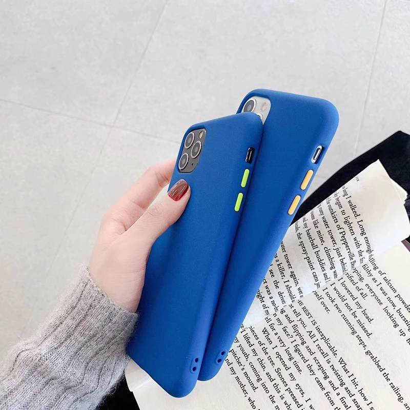 Горячие силиконовые насыщенным синим цветом контрастного цвета Кнопка Мягкий