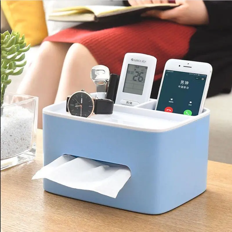 

2021 новый многофункциональный пульт дистанционного управления для дома и офиса Коробка для хранения косметики присоска салфетки