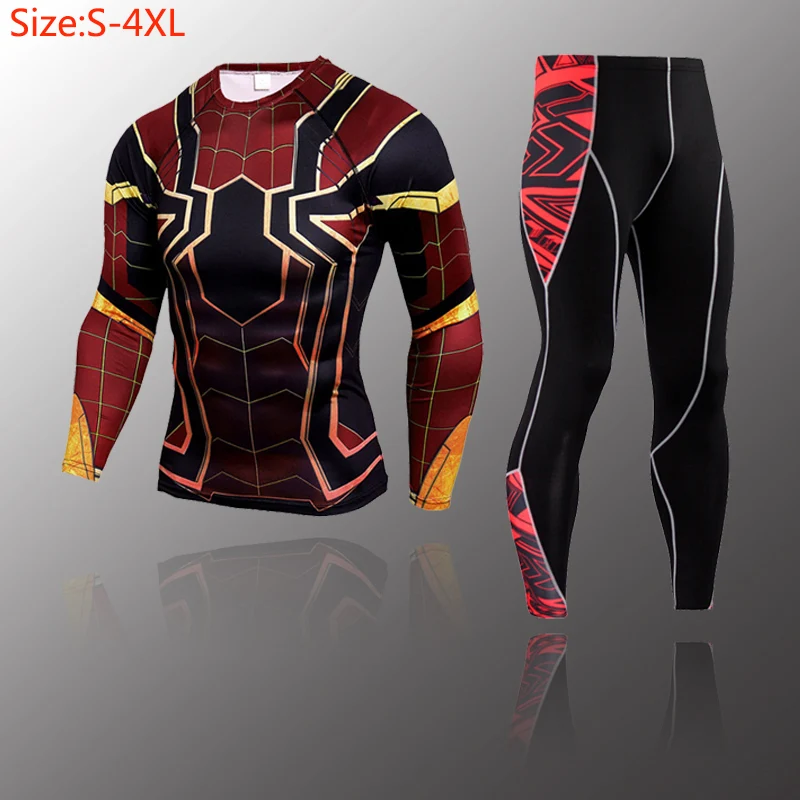 

Men winter suit on Thermal underwear men outdoor jogging suit tracksuit warm compression tights rashgard male long johns