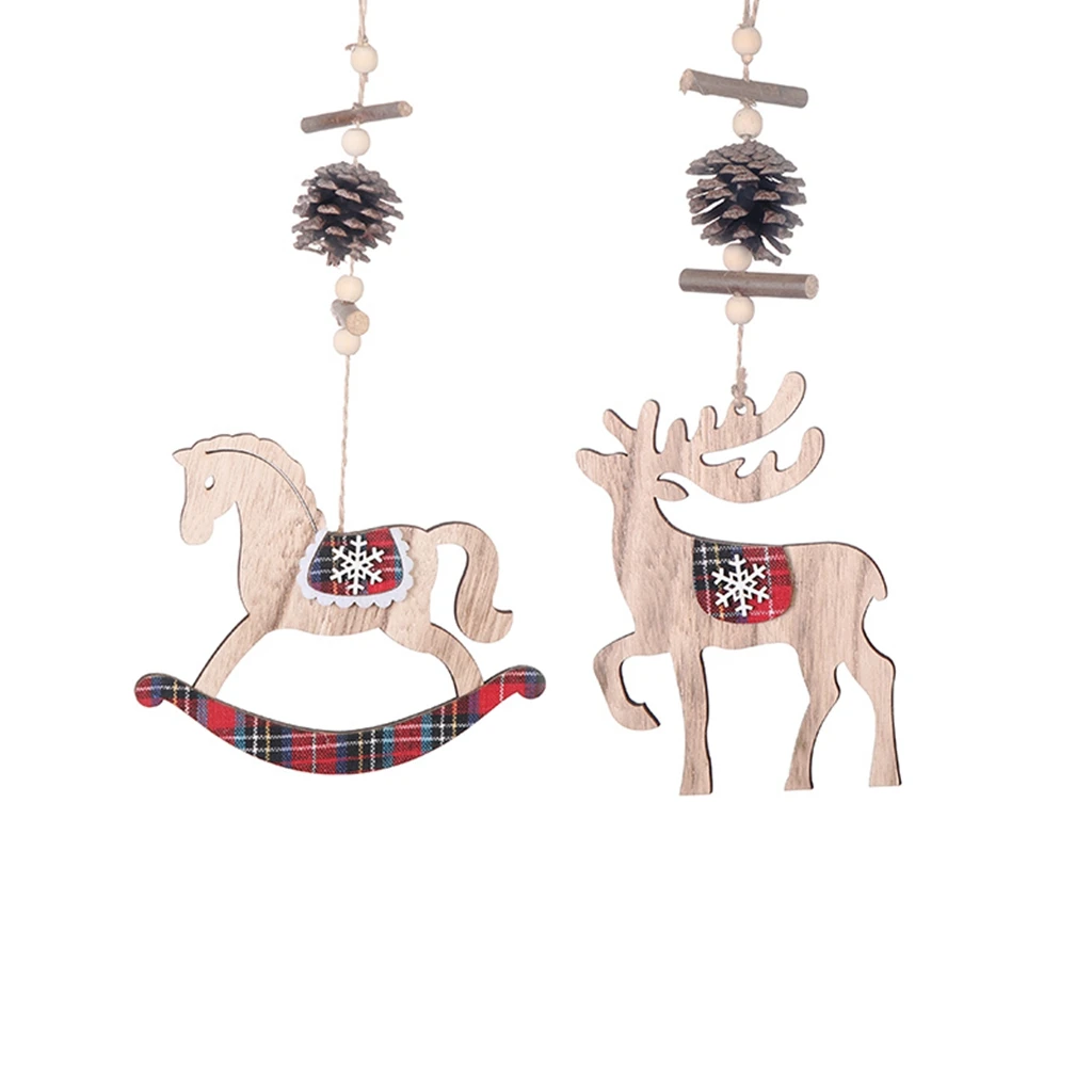 1 шт. Деревянные Подвески в виде Троянской лошади/оленя с сосновой конусой