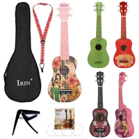 21 inch painted ukulele basswood 4 strings hawaiian bass soprano guitar kids gift musical instruments with carry bag tuner capo