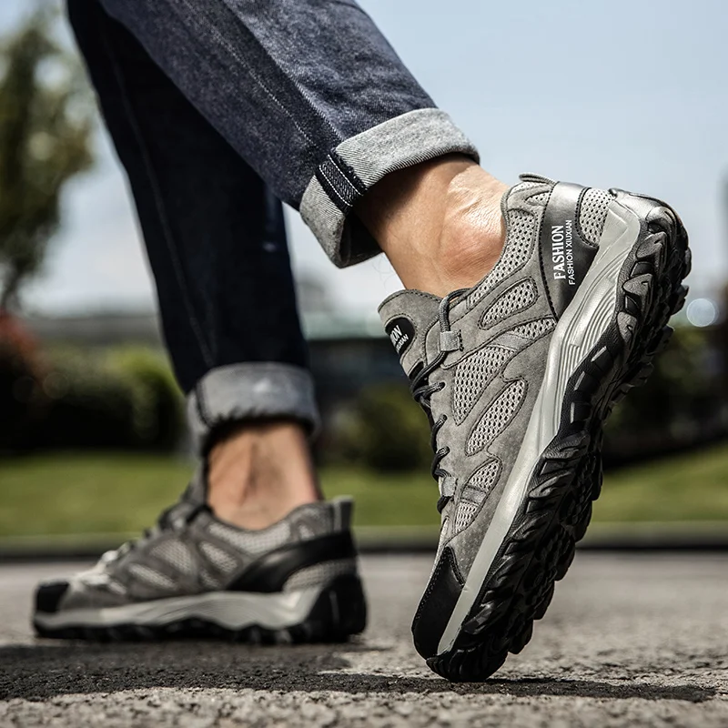 Non slipHiking обувь для Для мужчин из дышащих материалов альпинизма треккинговые