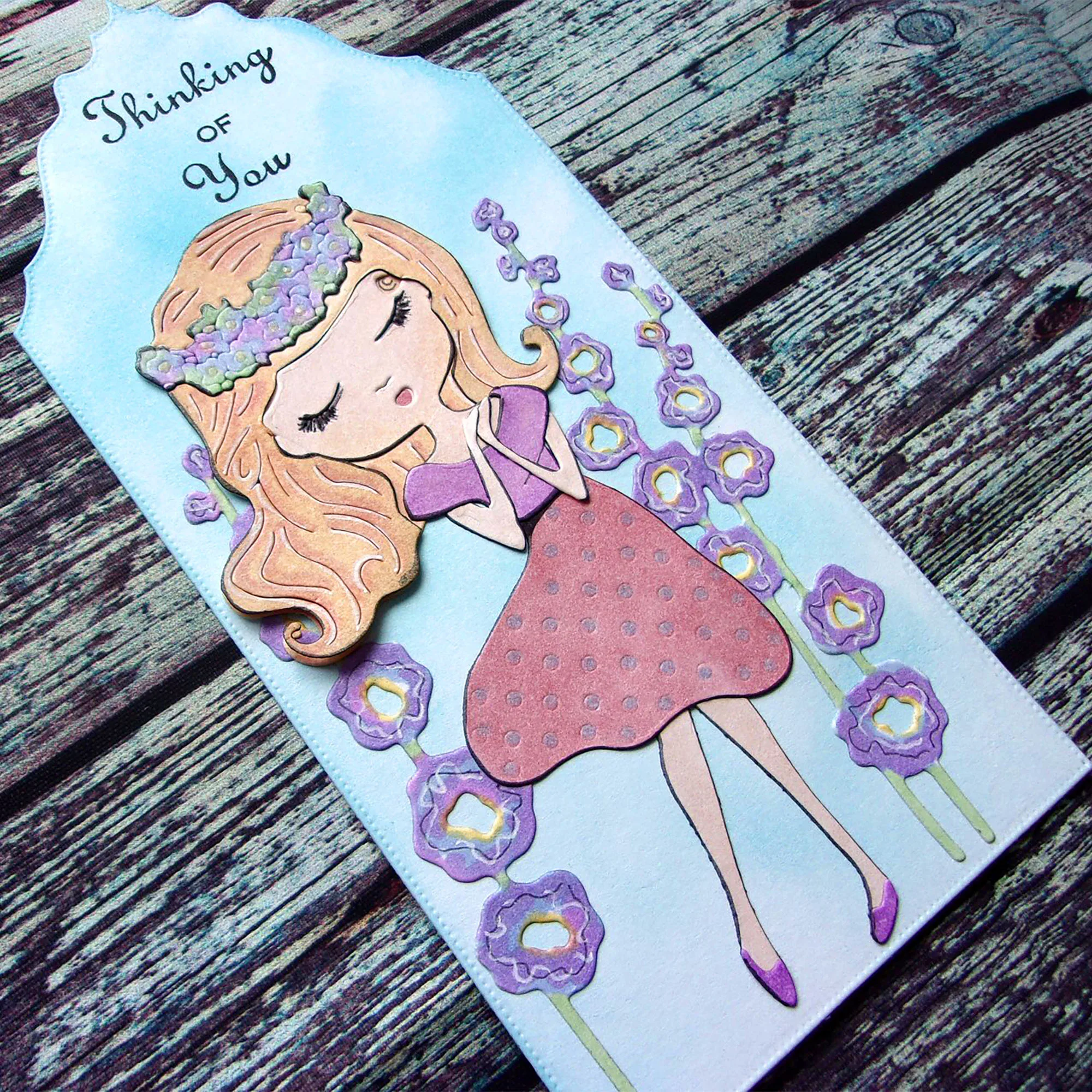 Цветочная юбка книга девочка металлическая резка штампы ридеры кукла-птичка