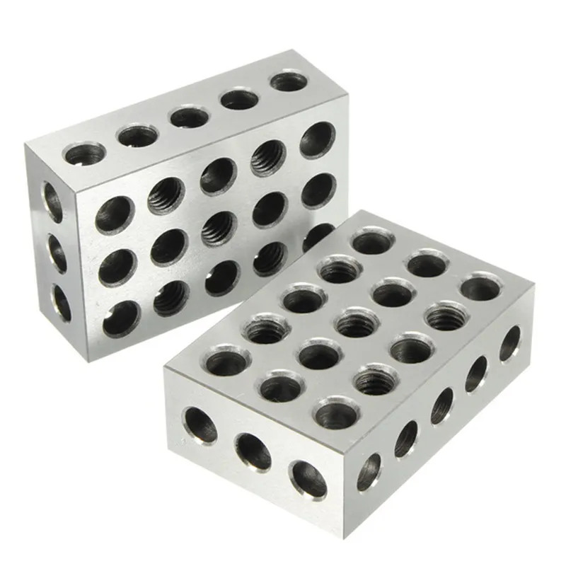 HLZS 2Pcs 25x50x75 мм закаленные стальные блоки 23 Отверстия параллельный зажимной блок