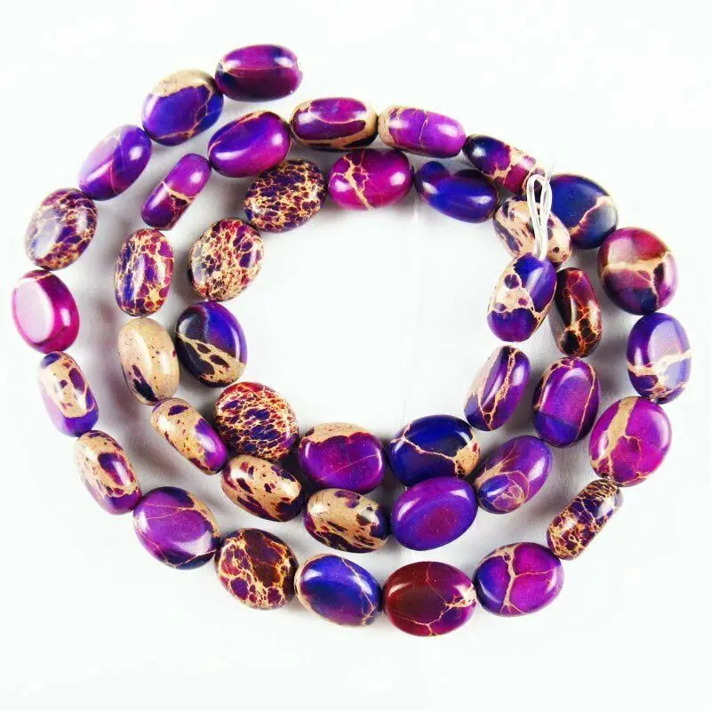 

1 нить 8x6x3 мм фиолетовая морская яшма овальная свободная бусина 15,5 дюйма ручной работы «сделай сам» ожерелье браслет ювелирные изделия аксе...