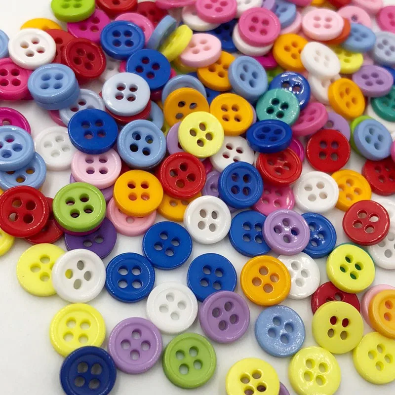 

50pc 11mm 4 Holes Sewing Button DIY Crafts Plastic Button Mix Color PT181