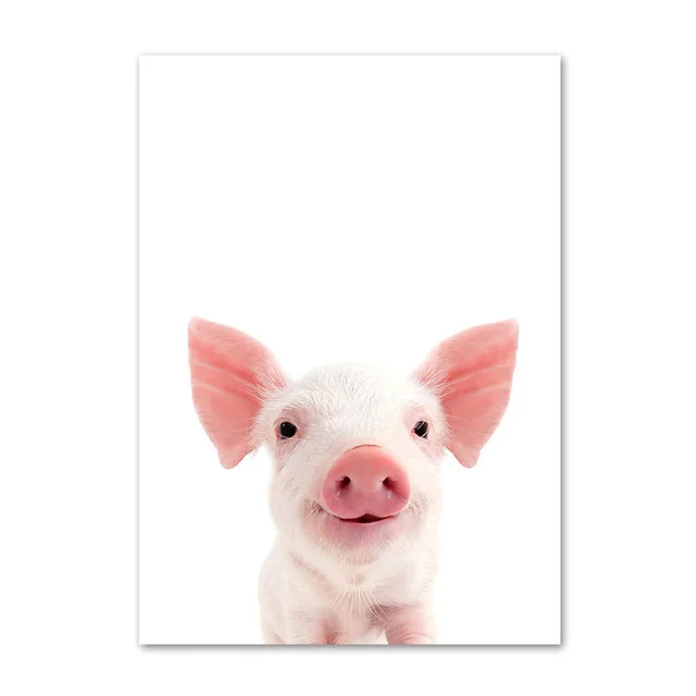 Настенная Картина на холсте плакаты принты в скандинавском стиле кролик Свинка