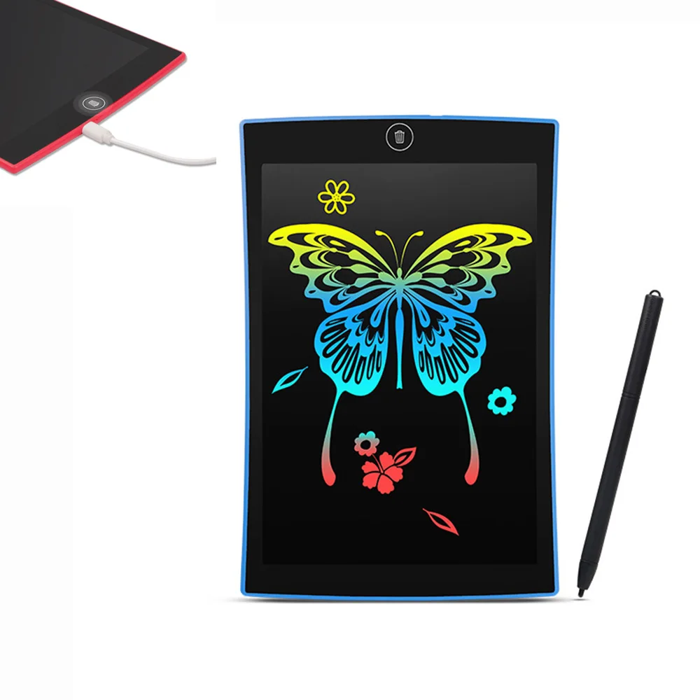 rechargeable blue Игрушки для рисования 4,4/8,5/9,5/12 дюймов ЖК-доска для письма и письма, ультра-тонкие планшеты, портативные, для детей, умные, для раннего образования - Цвет: rechargeable blue