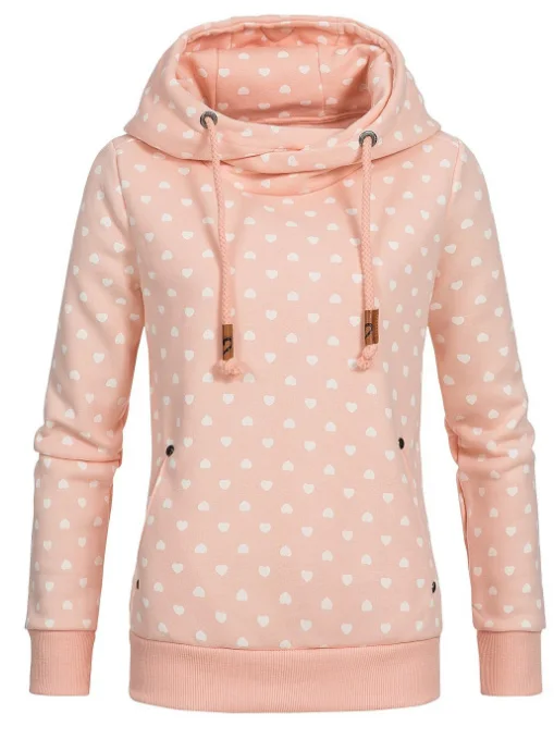 

Fall winter brushed hooded pullovers womens plus sizes print long sleeves hoodie sweatshirts ladies girls clothes clothing S-5XL
