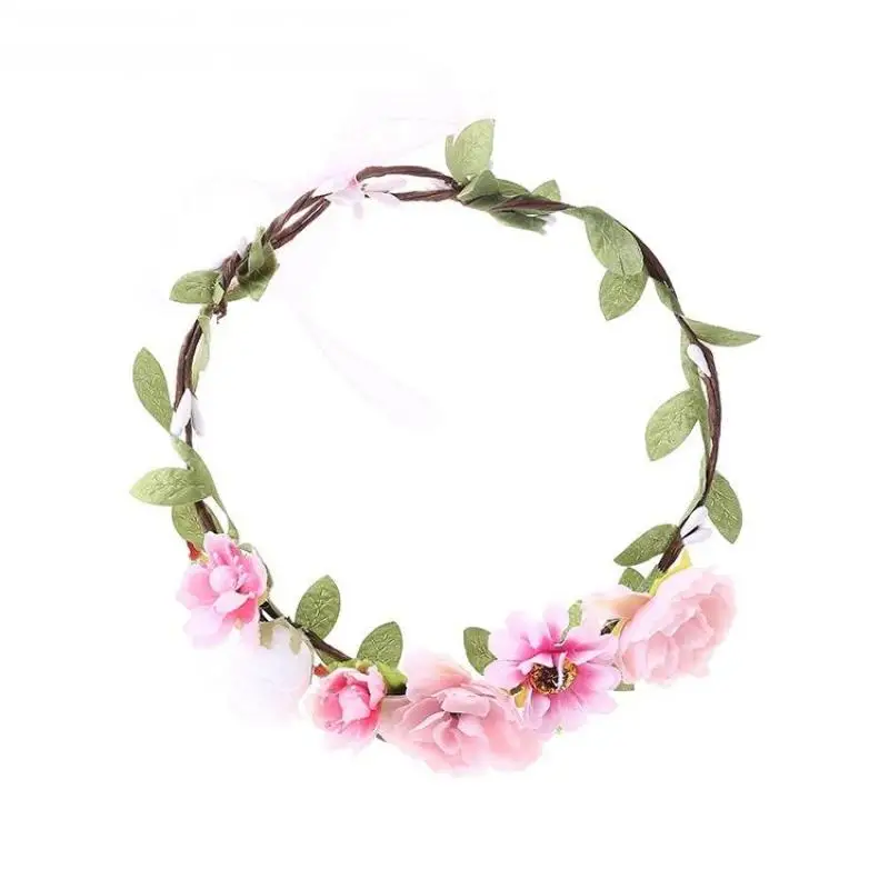 Цветочная корона повязка на голову для пляжного путешествия Свадебный веночек