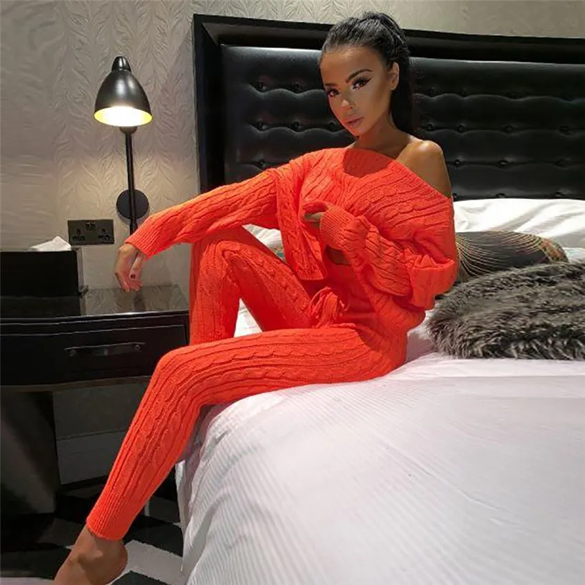 Осень 2019 короткий топ с длинным рукавом и штаны трикотажный комплект из двух