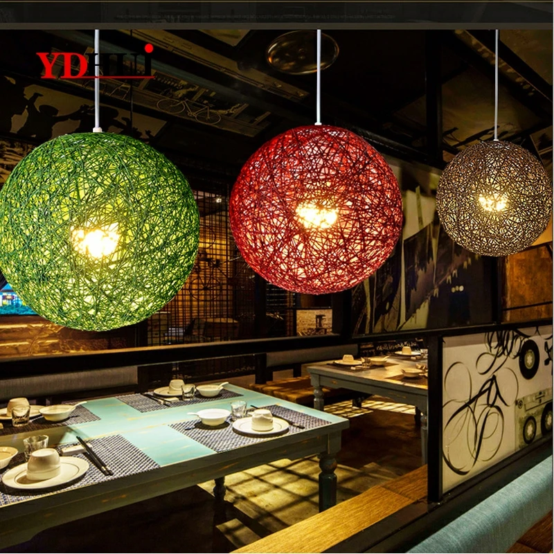 Креативная индивидуальная люстра из конопляного шара современная простая