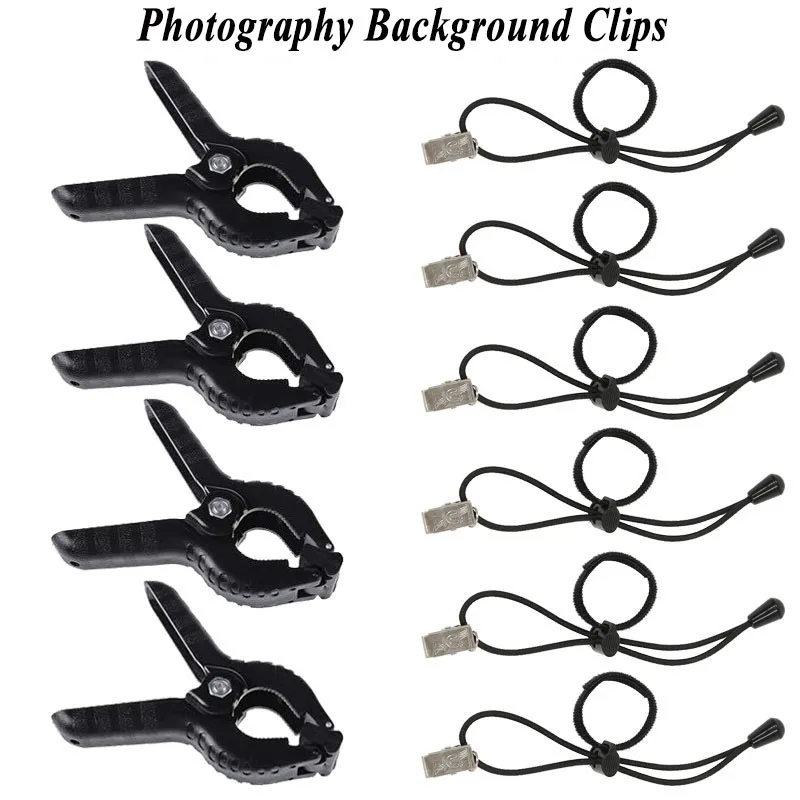 

Photography Background 12PCS/Pack Backdrop Side Clips For Photo Studio 20CM/8inches Adjustable Elastic Clip Clamps Holder Shoot