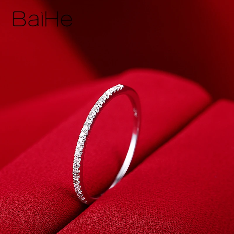 BAIHE однотонное 10k белое золото 0.1CT круглые натуральные бриллианты ювелирные