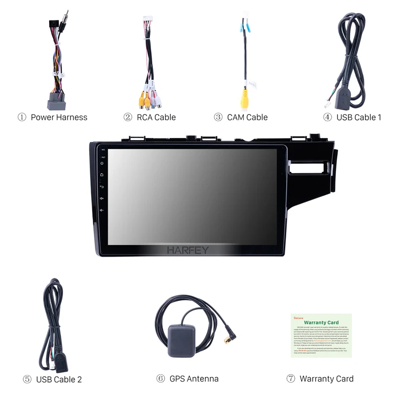 Harfey 10 1 &quotAndroid 0 API 29 2 Din GPS автомобильное радио для 2014 2015 HONDA JAZZ FIT (RHD) головное