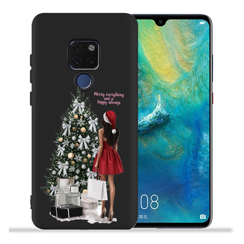 Модный Рождественский Роскошный чехол для девочек Huawei Mate 30 Pro 10 20 Lite задняя крышка