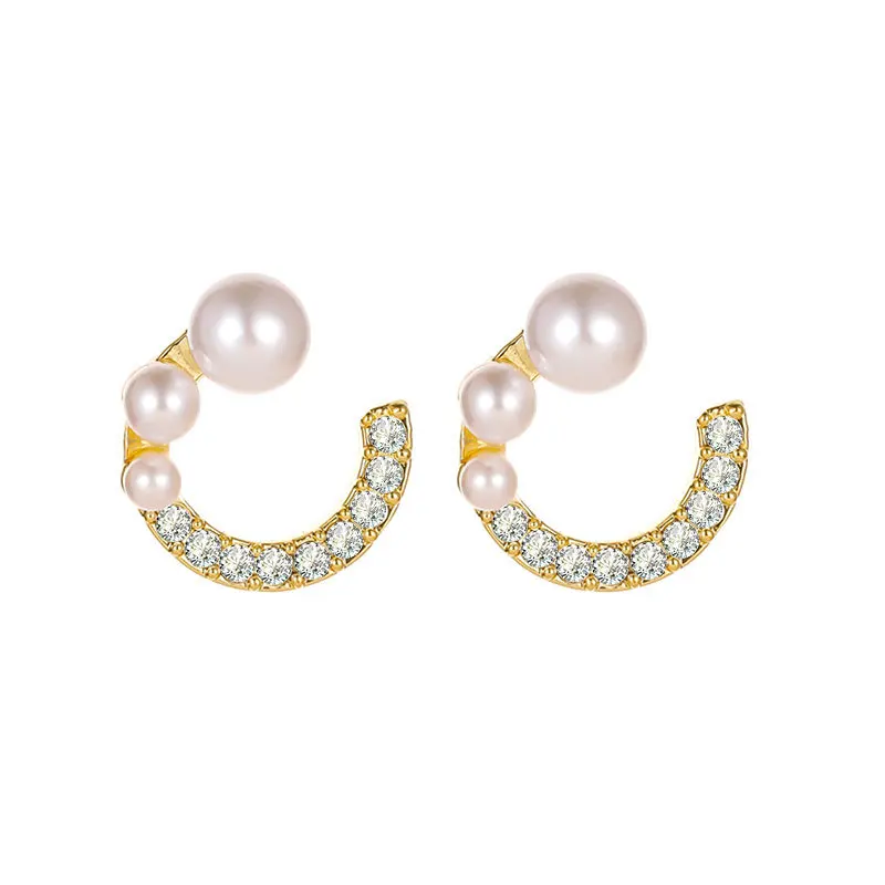 

Korean New Fashion Women Stud Earring Gold Plating Pearl Elegance Women Gift.