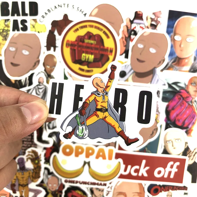 50 шт./компл. ONE PUNCH-MAN аниме-наклейки для багажа ноутбука ноутбук электроger электроскутер Автомобиль Велосипед мультфильм наклейки