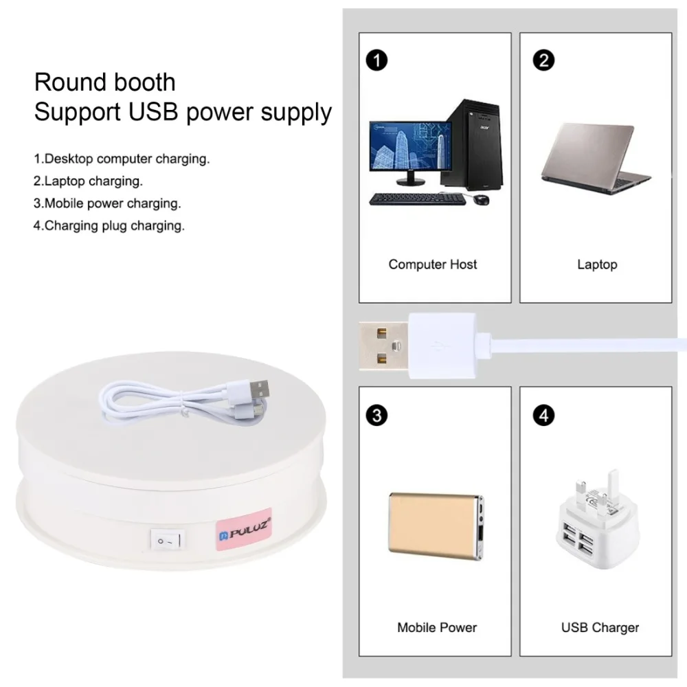 Электрический поворотный стол 15 см USB поворот на 360 градусов | Электроника