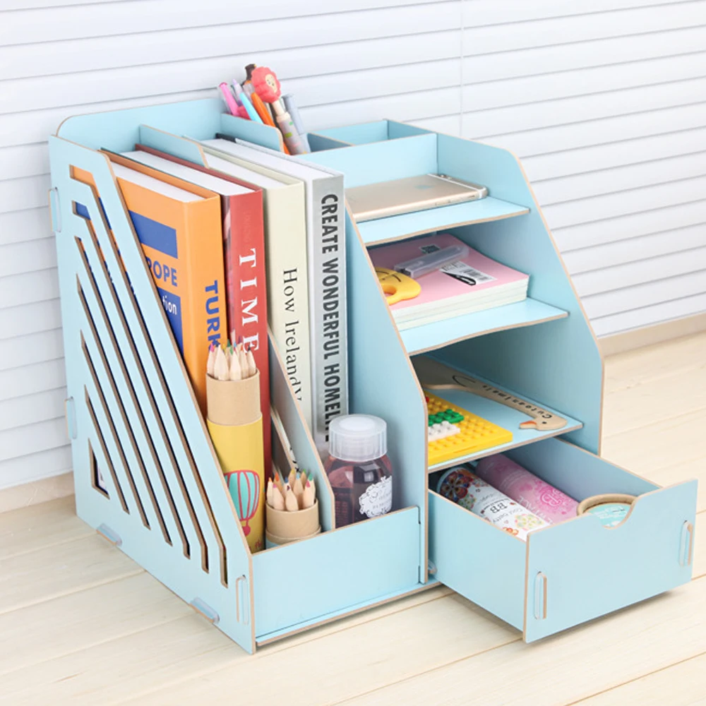 1 шт. деревянный держатель для файлов Настольный органайзер хранения данных