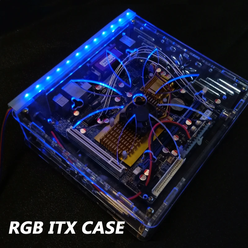 

RGB MINI ITX чехол HTPC чехол для компьютера s шасси для настольных игр поддержка шасси 2,5 SSD HDD 17*17 см с подсветкой шасси