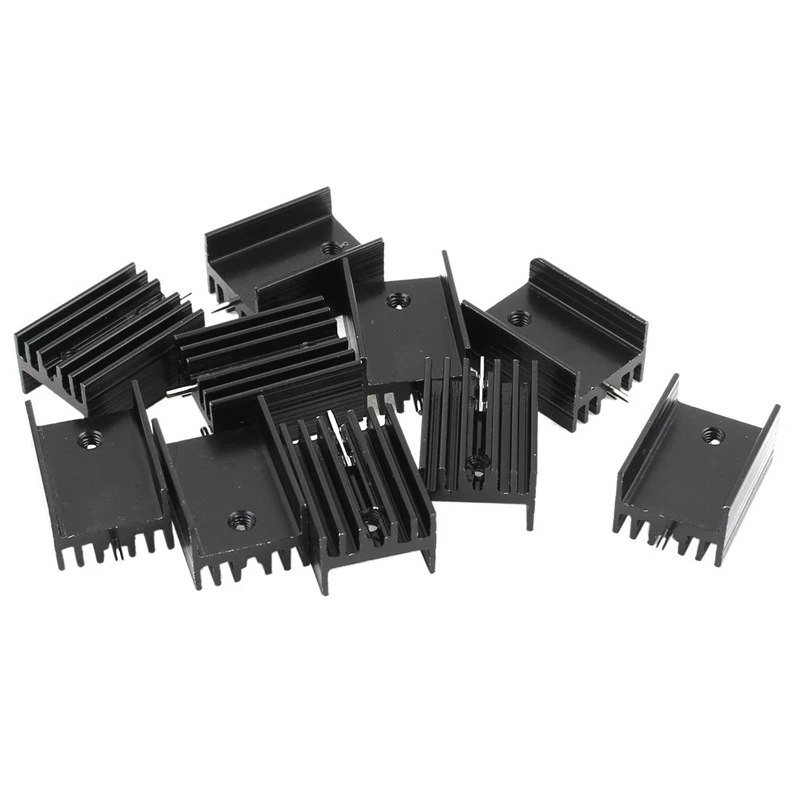 10 шт. 21x15x11 мм черный алюминиевый радиатор для транзисторов TO 220 Mosfet|Кулеры и
