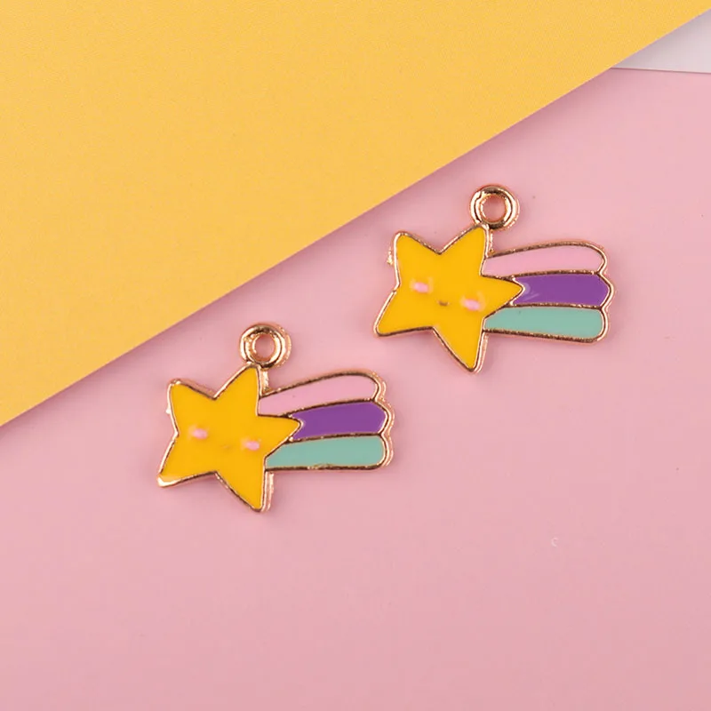 10 шт./лот пончик конверт звезда Торт эмаль шармы модные ювелирные изделия серьги