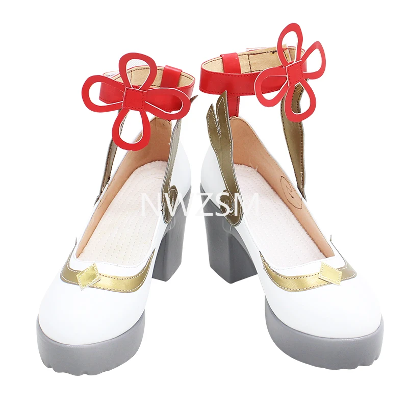 

Game Genshin Impact Costume Ganyu Cosplay Wig Shoes Halloween Party Dress For Women Girls Full Set