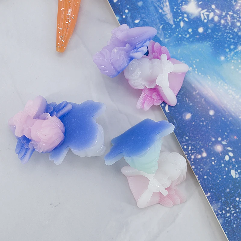 

12pcs/lot Cute Cupid Angel DIY Resin Cabochon for Earring Necklace Pendant Angel Flatback Children's toys Homemade Girl Gift