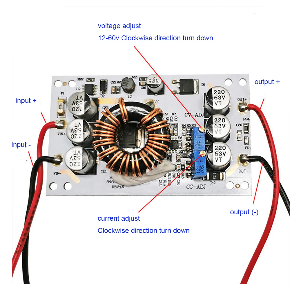 DC Boost постоянный ток мощность модуль 600W 10A12V24V36V поворота 24V36V48V60V|Интегральные