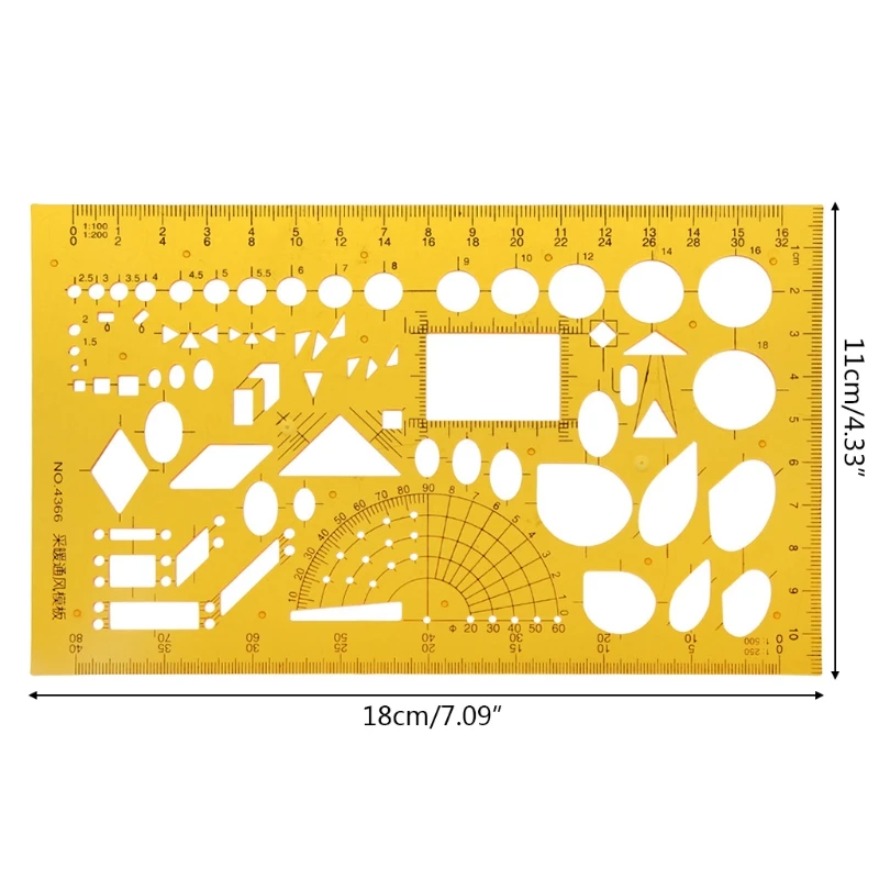 

K Resin Circles Geometric Template Ruler Stencil Drawing Measuring Tool Students J78A