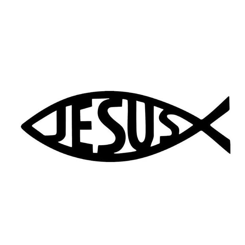 

19*6.5CM JESUS Fish Personality Reflective Vinyl Stickers Decals Motorcycle Accessories