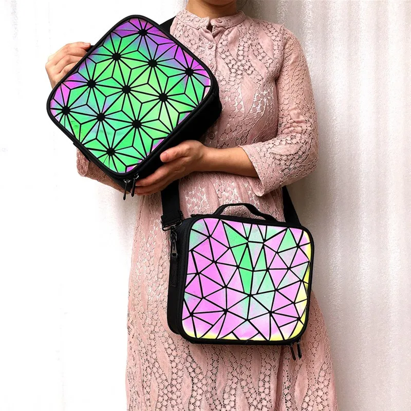 

2021new luminous multifunctional cosmetic bag cosmetic bag with shoulder strap multi-layer suitcase travel beauty box toilet bag