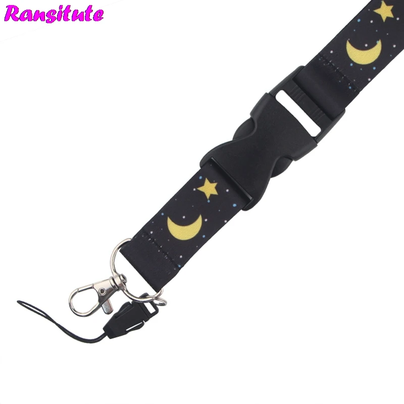 Ransitute хороший ночной Кот ремешок для ключей ID карта мобильный телефон ремень USB