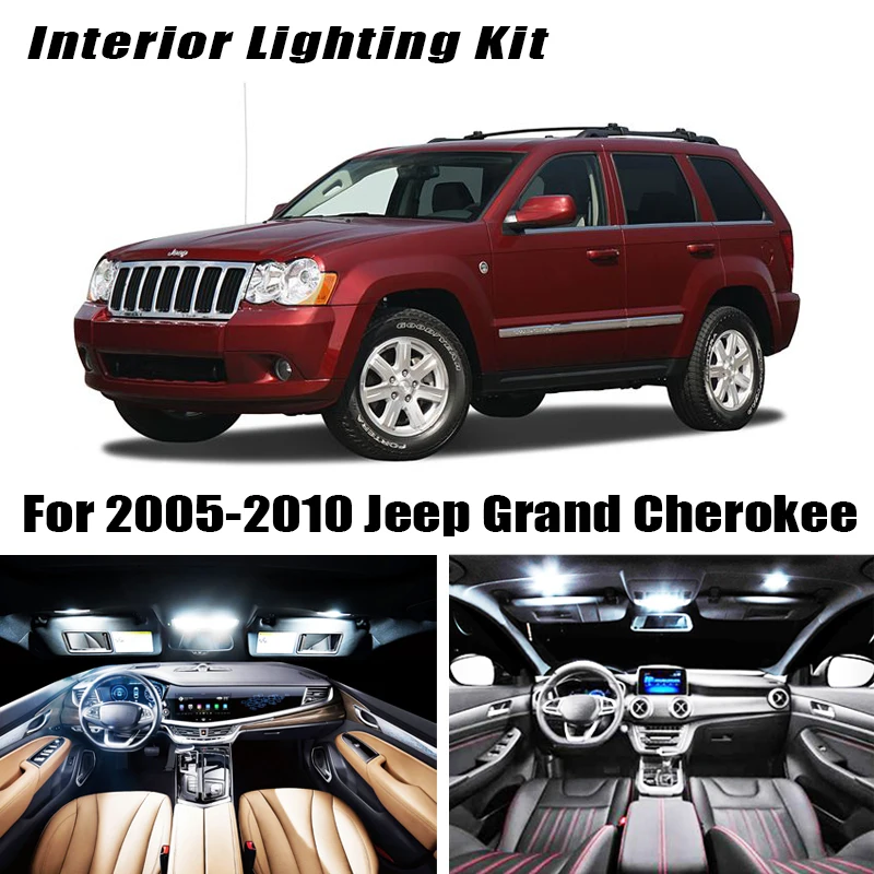 12x белый комплект светодиодного освещения салона без ошибок для 2005 2010 Jeep Grand Cherokee