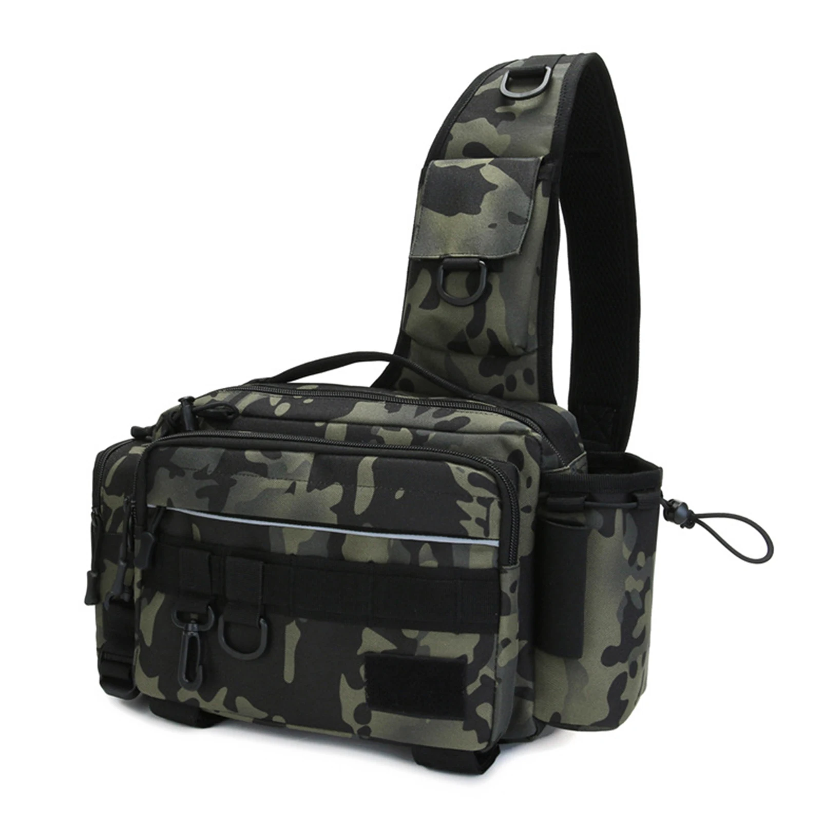

Multifunctional Fishing Tackle Bag Outdoor Water-resistant Fishing Equipment Sling Pack Waist Bag Reel Lure Storage Organizer