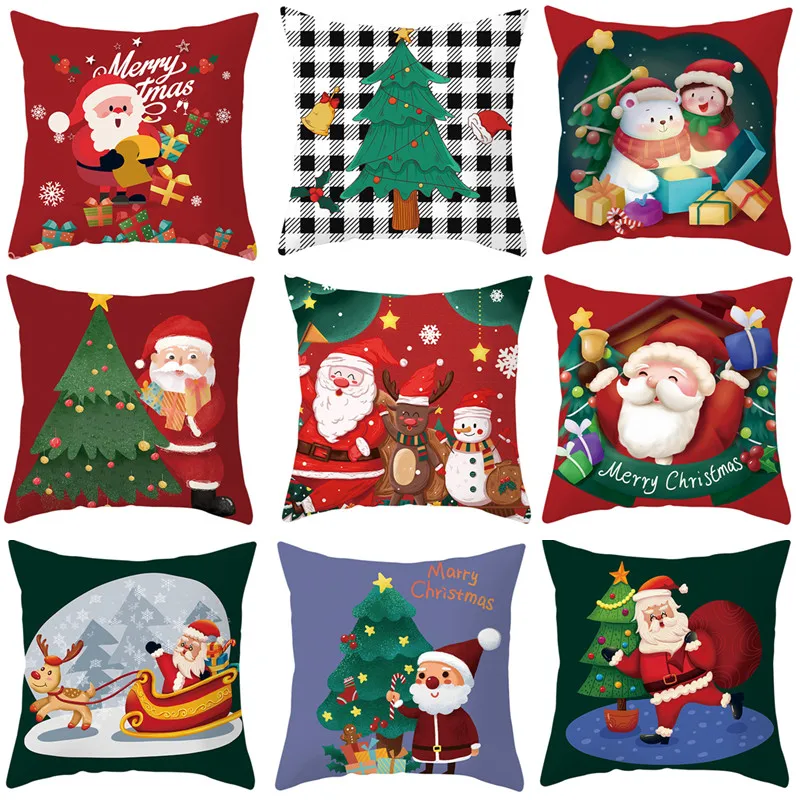 

Чехол с Санта Клаусом на подушку, чехол на рождественскую елку с оленем, чехол на диванную подушку, чехол на автомобильную подушку, Чехол на ...