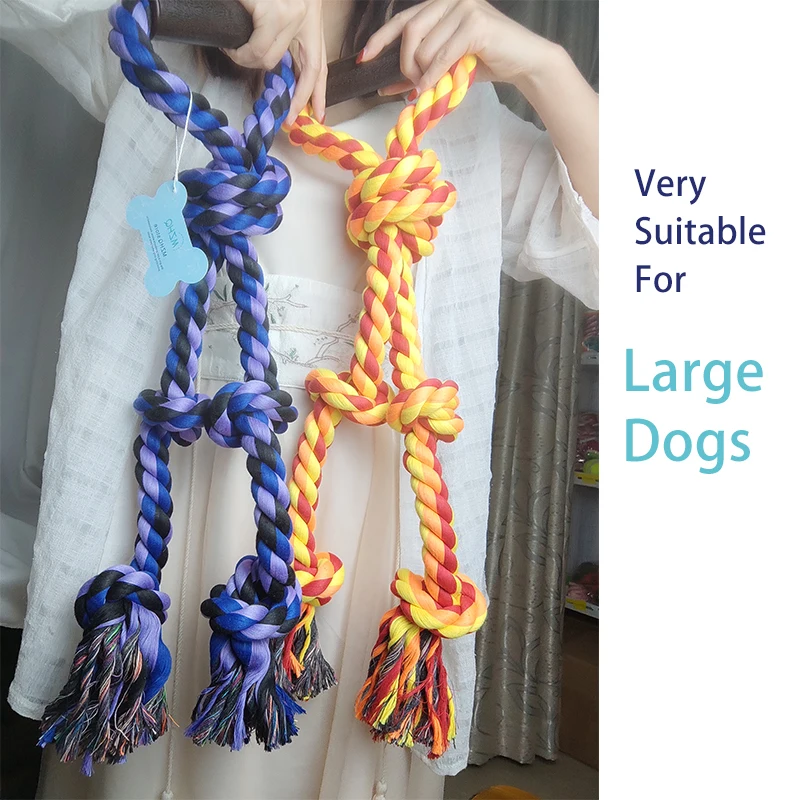MZHQ 1pc 62cm 780g Pet Indestructible Big Toys For dogs Tough Nature Cotton Rope For Large Breed Dog Antistress Great Fidget Toy