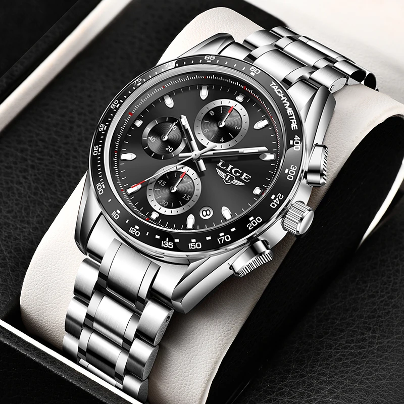 Часы LIGE мужские с календарем водонепроницаемые многофункциональные | Наручные