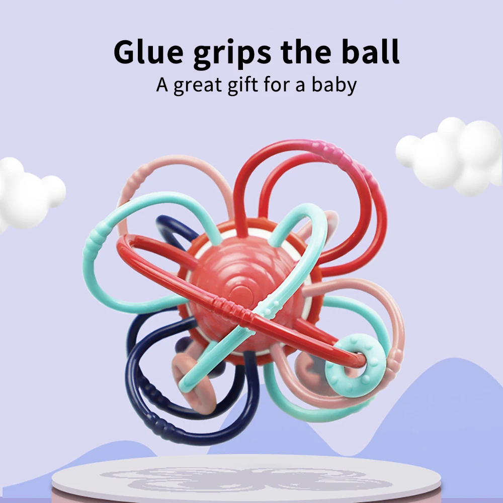 

Baby Toys Infant Bed Rattle Bell Soft Plastic Activity Game Ball Molar Teeth Ball Toys For Newborn Baby
