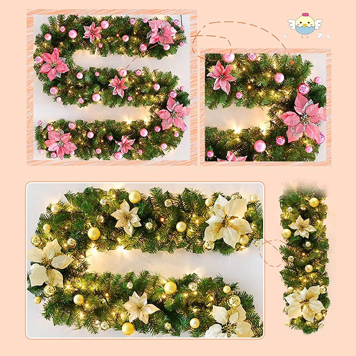 2 7 м светодиодный светильник ственский венок из ротанга роскошное