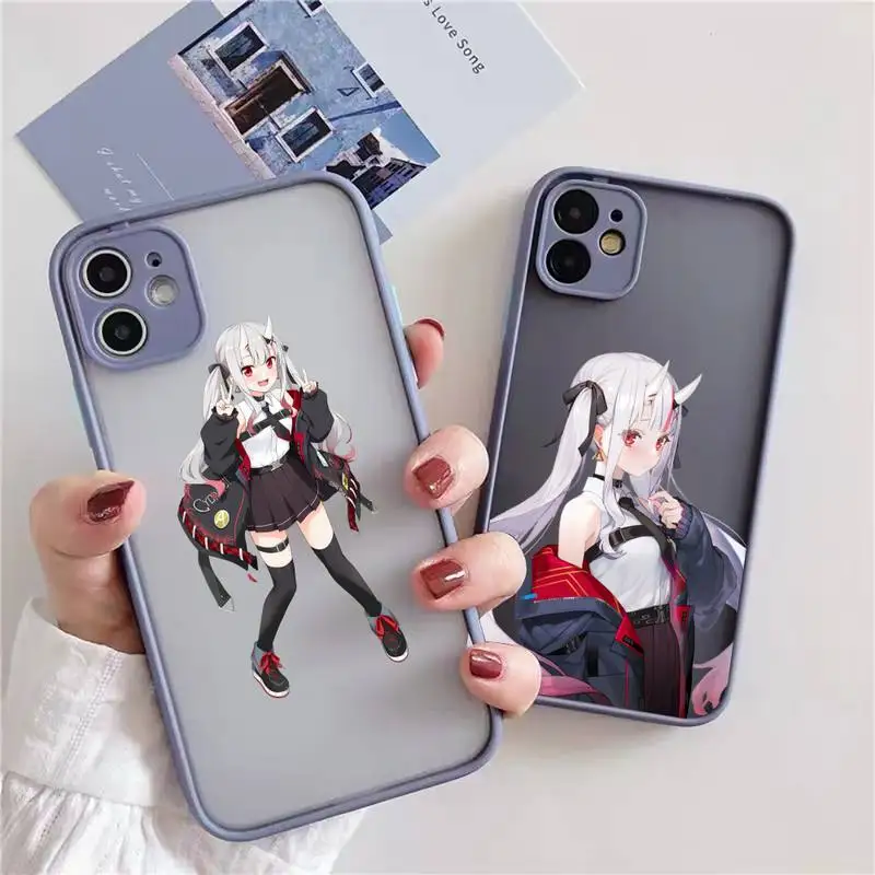 

Nakiri Ayame Hololive anime Phone Case For iphone 13 12 11 xr xs x 7 8 pro max Light gray Soft TPU Silicone Clear Case Cover