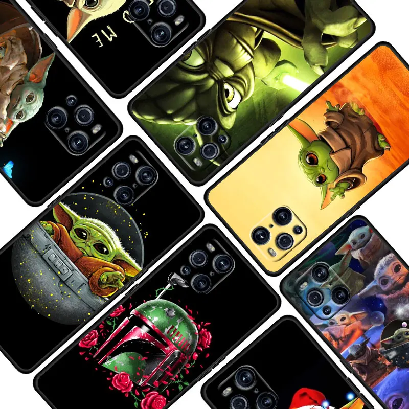 Star Wars The Baby Yoda For OPPO Find X3 X2 Pro Neo F19 F15 F11 F9 F7 R17 R15 R9 5G Silicone Soft Black Phone Case Shell