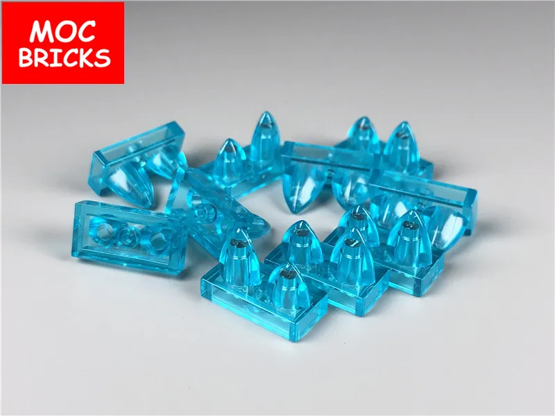 20 шт./лот MOC кирпичная плитка Модифицированная 1x2 с 2 зубцами Вертикальная посадка
